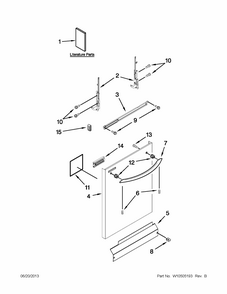 Door And Panel Parts Diagram and Parts List for 66513272K114  Kenmore Dishwasher