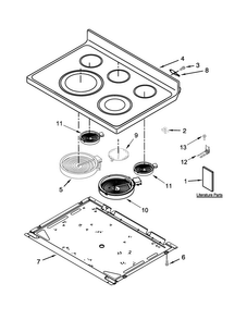 Cooktop Parts Diagram and Parts List for WFE540H0AB1  Whirlpool Range