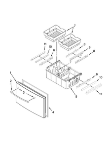 Freezer Door Parts Diagram and Parts List for GI0FSAXVY012  Whirlpool Refrigerator