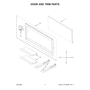 Door And Trim Parts Diagram and Parts List for WMT50011KS03  Whirlpool Microwave