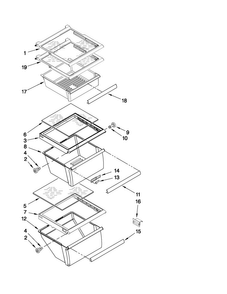 Refrigerator Shelf Parts Diagram and Parts List for 10641563805  Kenmore Refrigerator
