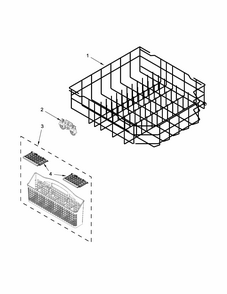 Lower Rack Parts Diagram and Parts List for 66513099N412  Kenmore Dishwasher