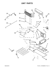 Unit Parts Diagram and Parts List for WRF757SDEH01  Whirlpool Refrigerator