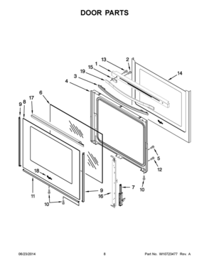 05 - DOOR PARTS Diagram and Parts List for YWFE540H0BS1  Whirlpool Range