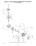 BRAKE, CLUTCH, GEARCASE, MOTOR AND PUMP Diagram and Parts List for KAWE550VAL0  KitchenAid Washer