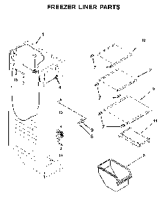 Freezer liner parts Diagram and Parts List for 10651339710  Kenmore Refrigerator