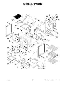 03 - Chassis Parts Diagram and Parts List for JES1450ML1  Whirlpool Wall Oven