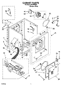 CABINET PARTS Diagram and Parts List for LGC5000PQ0  Whirlpool Dryer