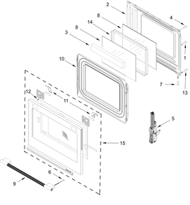 Door Parts Diagram and Parts List for KSES330SPS0  Whirlpool Range
