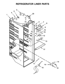 Refrigerator Liner Parts Diagram and Parts List for WRS586FIEH00  Whirlpool Refrigerator