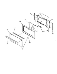 Microwave Door Diagram and Parts List for KEMS377GBL1  KitchenAid Microwave Oven Combo