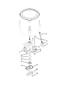 Gearcase, Motor And Pump Parts Diagram and Parts List for 11021392013  Kenmore Washer