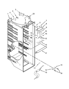Refrigerator Liner Parts Diagram and Parts List for WRS586FLDB01  Whirlpool Refrigerator