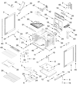 Chassis Parts Diagram and Parts List for KSES430SPS0  Whirlpool Range