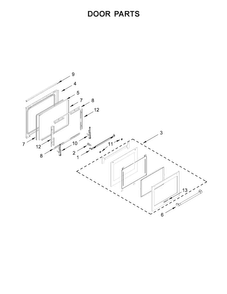 Door Parts Diagram and Parts List for KSGG700EBL1  KitchenAid Range