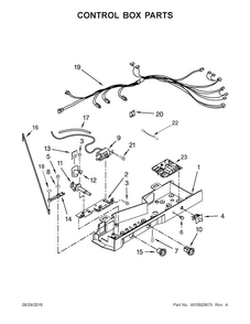 Control Box Parts Diagram and Parts List for 10651799413  Kenmore Refrigerator