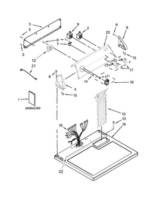 Top And Console Parts Diagram and Parts List for WED4800XQ4  Whirlpool Dryer