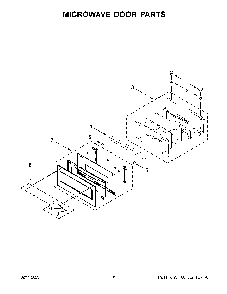 Microwave Door Parts Diagram and Parts List for KOCE900HBS22  KitchenAid Microwave Oven Combo