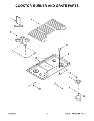 Part Location Diagram of W11204377 Whirlpool GRATE-KIT