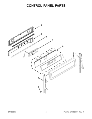 03 - CONTROL PANEL PARTS Diagram and Parts List for YWGI925C0BS2  Whirlpool Range