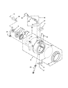 Tub And Basket Parts Diagram and Parts List for WFW70HEBW1  Whirlpool Washer