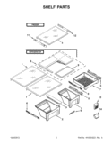 SHELF PARTS Diagram and Parts List for 5VWT59SFYF00  Whirlpool Refrigerator