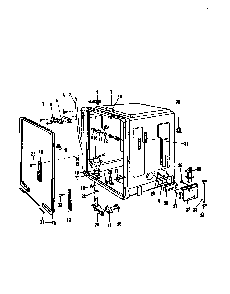 Tub Diagram and Parts List for 8565L20  Roper Dishwasher