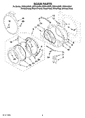 DOOR PARTS, OPTIONAL PARTS (NOT INCLUDED) Diagram and Parts List for WGD9400SW0  Whirlpool Dryer