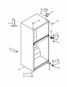 Cabinet Parts Diagram and Parts List for ST14CKXSQ03  Whirlpool Refrigerator