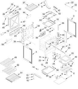 Chassis Parts Diagram and Parts List for JDS1750ML2  Whirlpool Range
