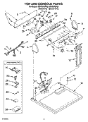TOP AND CONSOLE PARTS Diagram and Parts List for GEW9878PW0  Whirlpool Dryer