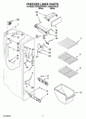 FREEZER LINER PARTS Diagram and Parts List for KSRG25FVWH01  KitchenAid Refrigerator