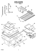 SHELF PARTS Diagram and Parts List for 5VET3DTKLQ02  Whirlpool Refrigerator