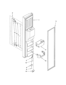 Freezer Door Diagram and Parts List for GS6NHAXVB04  Whirlpool Refrigerator