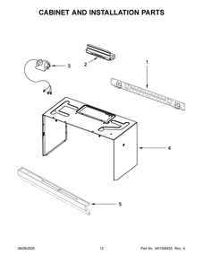 Cabinet And Installation Parts Diagram and Parts List for WMH31017HS6  Whirlpool Microwave