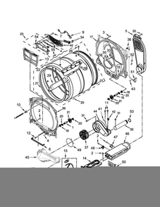 Bulkhead Parts Diagram and Parts List for WED8700EC2  Whirlpool Dryer