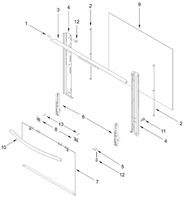 Door Parts Diagram and Parts List for VRGW3162RS0  Whirlpool Range