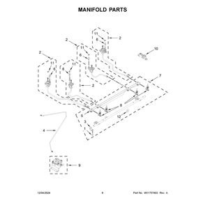 Manifold Parts Diagram and Parts List for KSDG950ESS8  KitchenAid Range