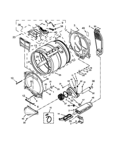 Bulkhead Parts Diagram and Parts List for 11068133413  Kenmore Dryer