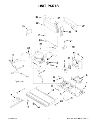 Unit Parts Diagram and Parts List for KRFC302EPA02  Whirlpool Refrigerator