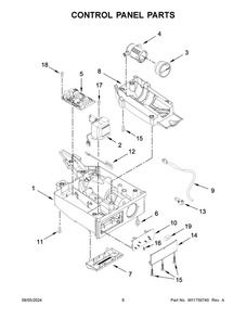 05 - Control Panel Parts Diagram and Parts List for KUIX335HPS02  Whirlpool Ice Maker