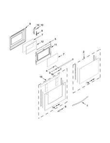 Lower Door Parts Diagram and Parts List for WGG755S0BE06  Whirlpool Range