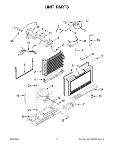Unit Parts Diagram and Parts List for WZF57R16FW06  Whirlpool Freezer