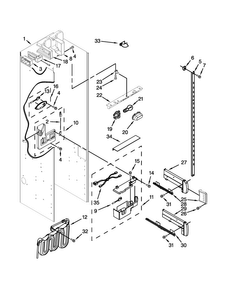 Refrigerator Liner Parts Diagram and Parts List for KBSD502ESS00  KitchenAid Refrigerator
