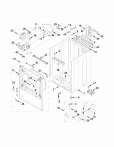 Cabinet Parts Diagram and Parts List for 11079132411  Kenmore Dryer