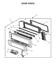 Door Parts Diagram and Parts List for WMH73521CS5  Whirlpool Microwave