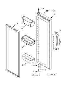 Refrigerator Door Parts Diagram and Parts List for 10651782412  Kenmore Refrigerator