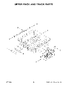 Upper Rack And Track Parts Diagram and Parts List for KDTE204KBL1  KitchenAid Dishwasher