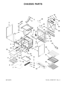 Chassis Parts Diagram and Parts List for KSEB900ESS1  KitchenAid Range