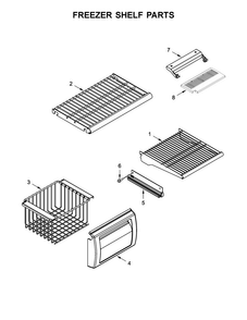 Freezer Shelf Parts Diagram and Parts List for KBSD618ESS01  KitchenAid Refrigerator